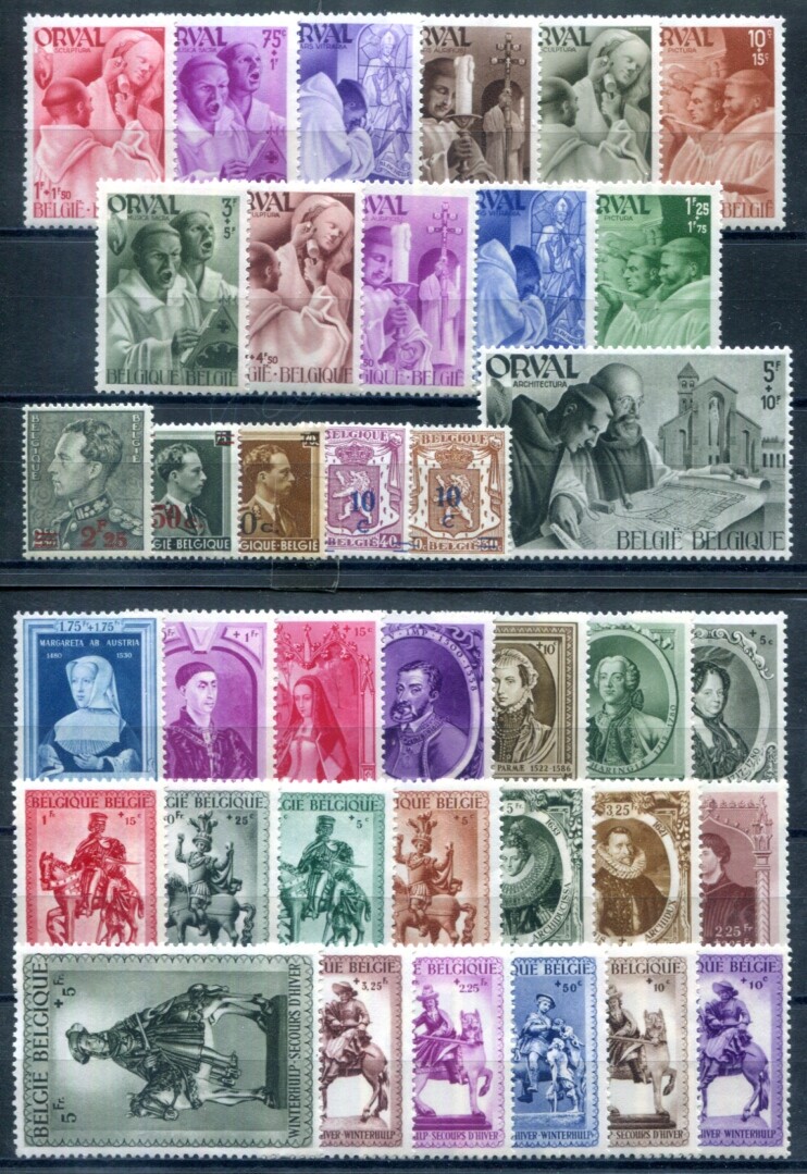 BELGIEN 1941 553-565, 569-578, 582-597 ** POSTFRISCH TADELLOS ohne BLOCKS(00086