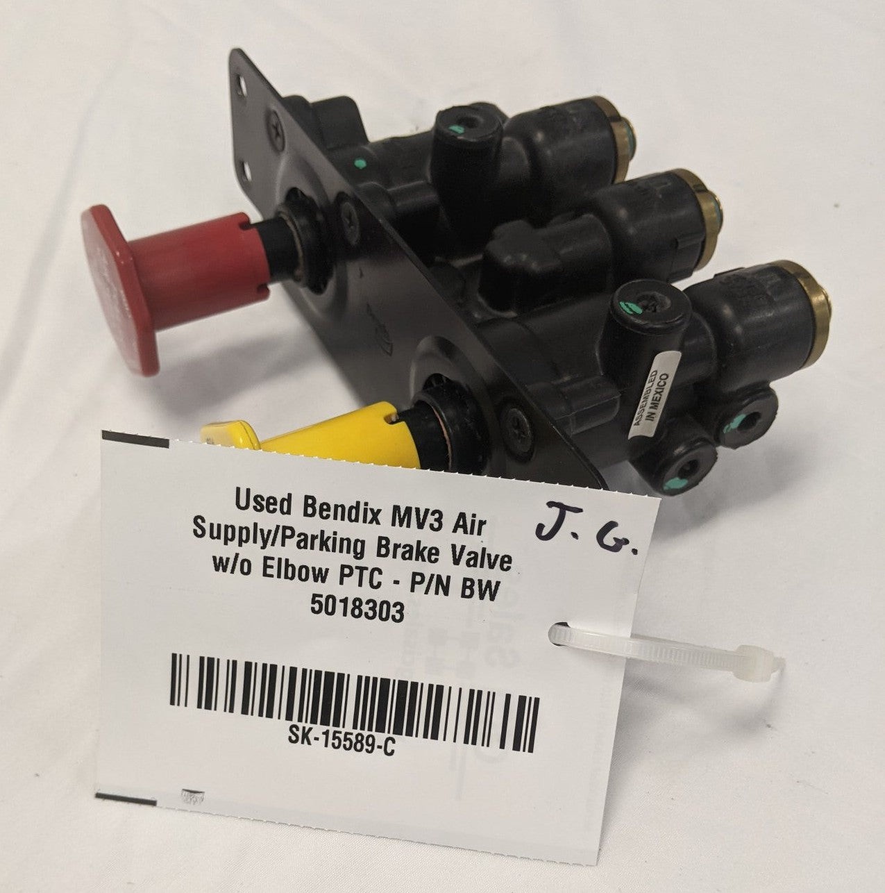 Used Bendix MV3 Air Supply/Parking Brake Valve w/o Elbow PTC - P/N BW 5018303