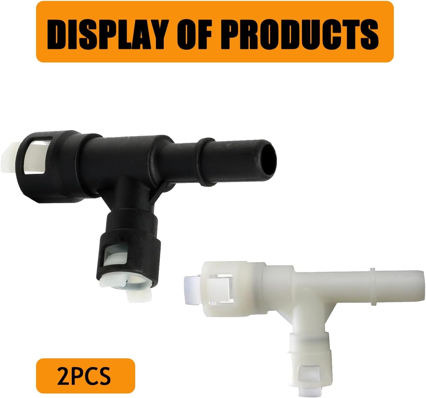 2 PCS Car Heater Hose Connector, Three-Way Design, Compatible with Models (Black