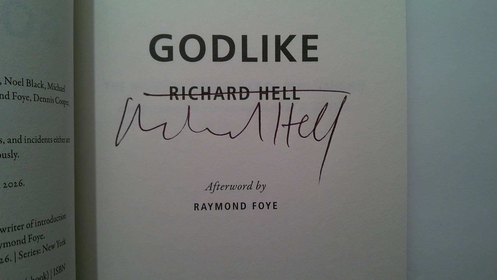 *RICHARD HELL SIGNED *GODLIKE* TELEVISION – VOIDOIDS - PUNK – BLANK GENERATION*