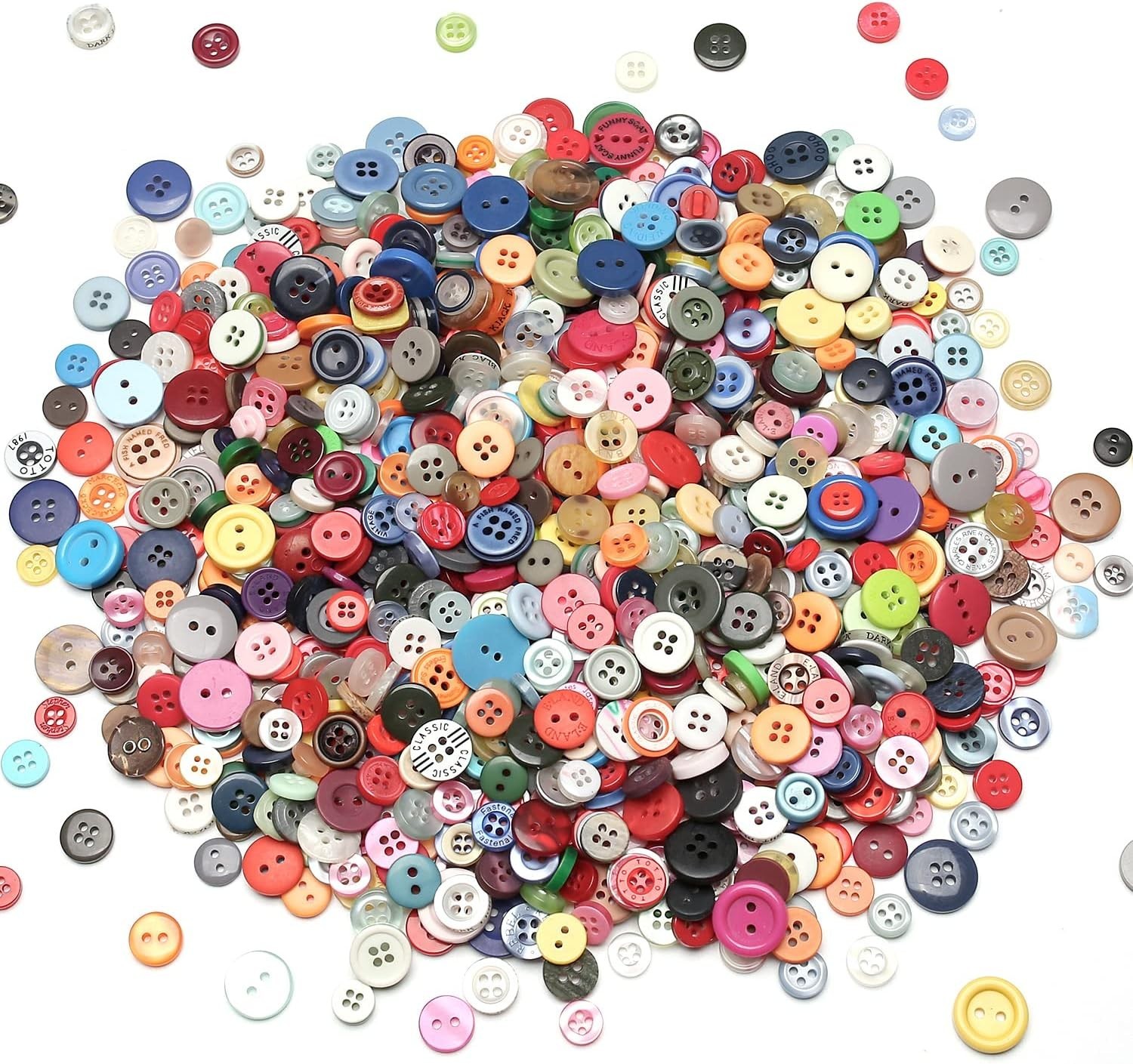 1000 Pcs Resin Buttons Assorted Sizes Round Craft Buttons for Sewing DIY Craft