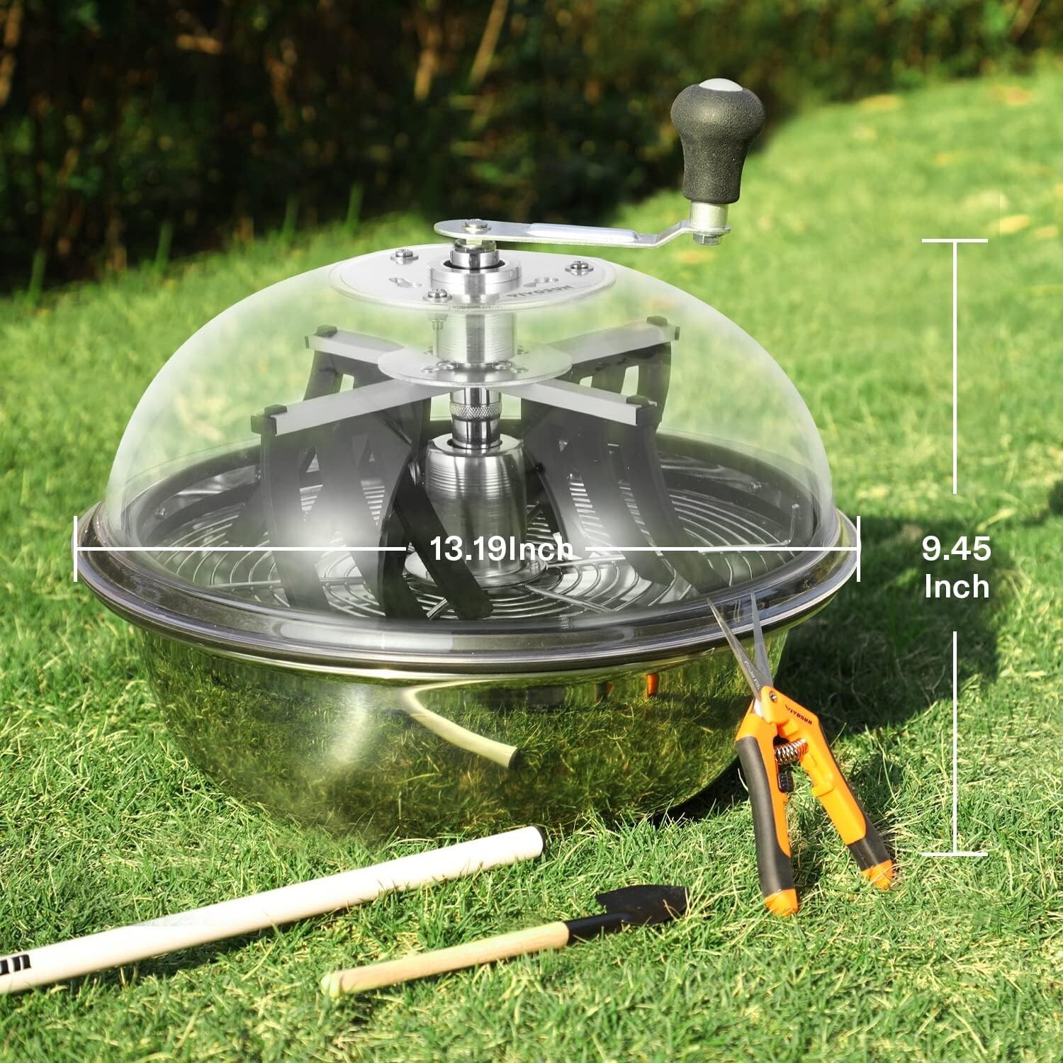 VIVOSUN 13 in Bud Leaf Bowl TrimmerClear Visibility Dome,Stainless Steel Blades