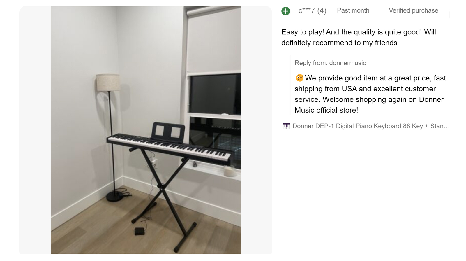 Donner DEP-1 88-Key Digital Piano with Stand and Sustain Pedal