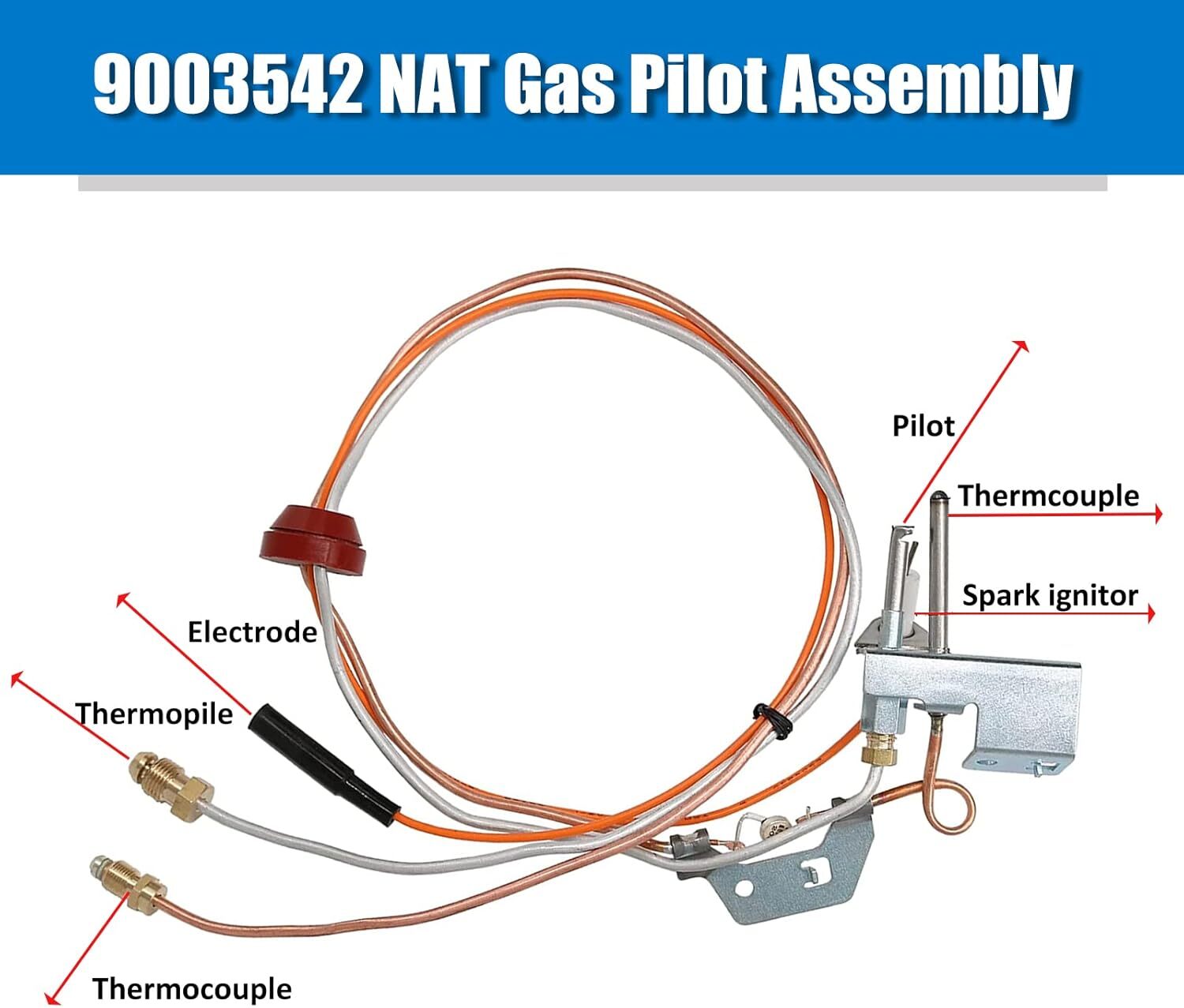 Pilot Assembly Replacement for Natural Gas Water Heater - Compatible & Warranty