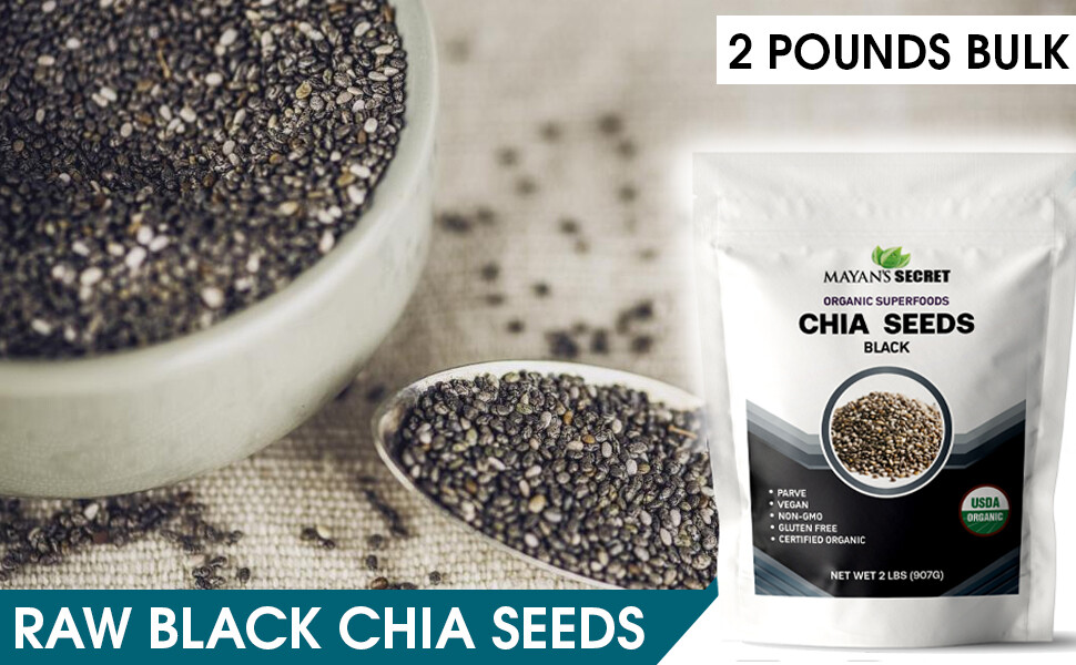 2 LB 100% PURE PREMIUM BLACK CHIA SEEDS VEGAN GLUTEN-FREE Non-GMO USDA ORGANIC