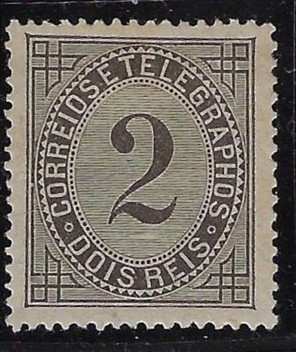 Portugal: 1882; Scott 57, numeral 2, black, Mint hinged, EBPC22