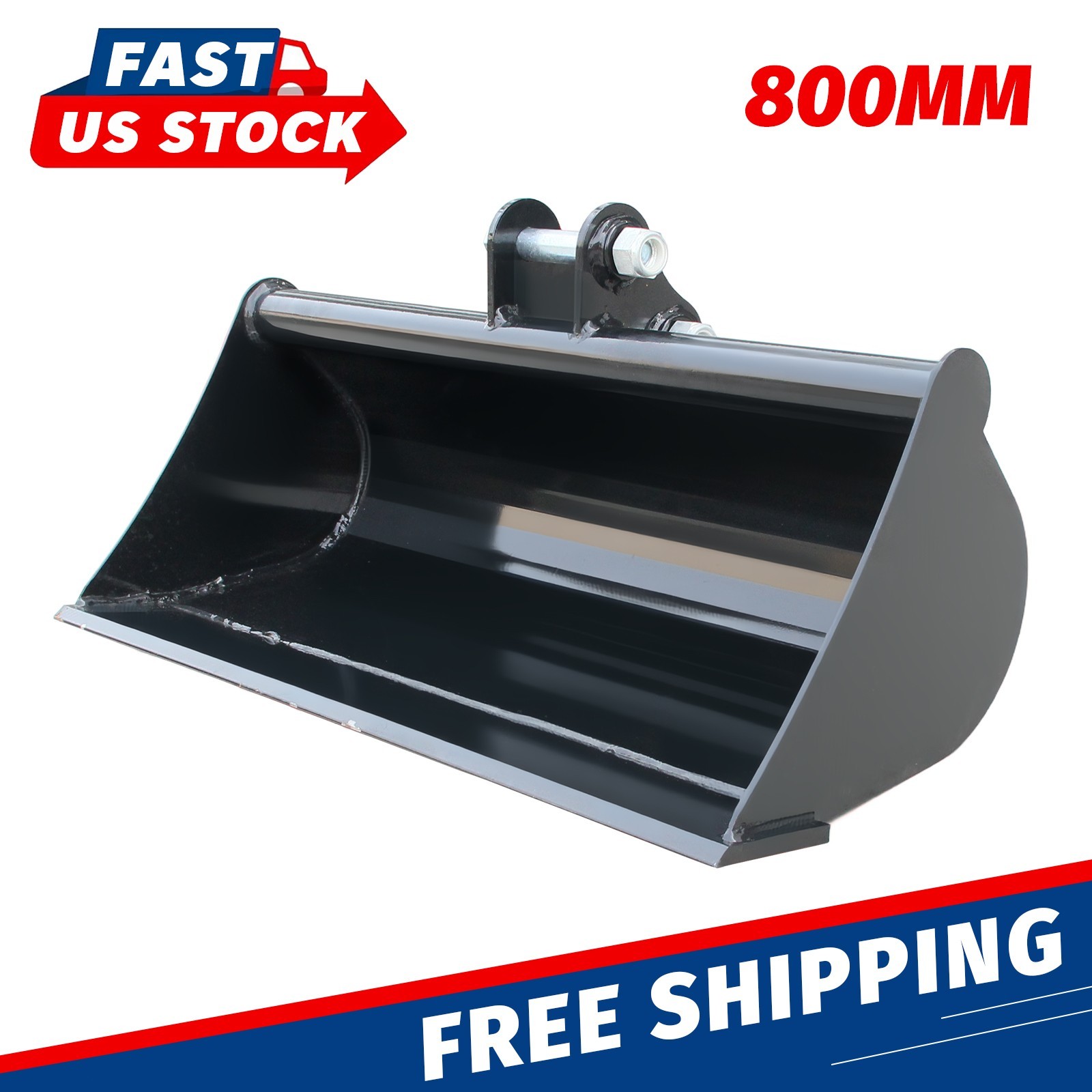 FREE SHIPPING 800mm Plain Flat Bucket  Attachment For 0.8-1.5 Ton Mini Excavator