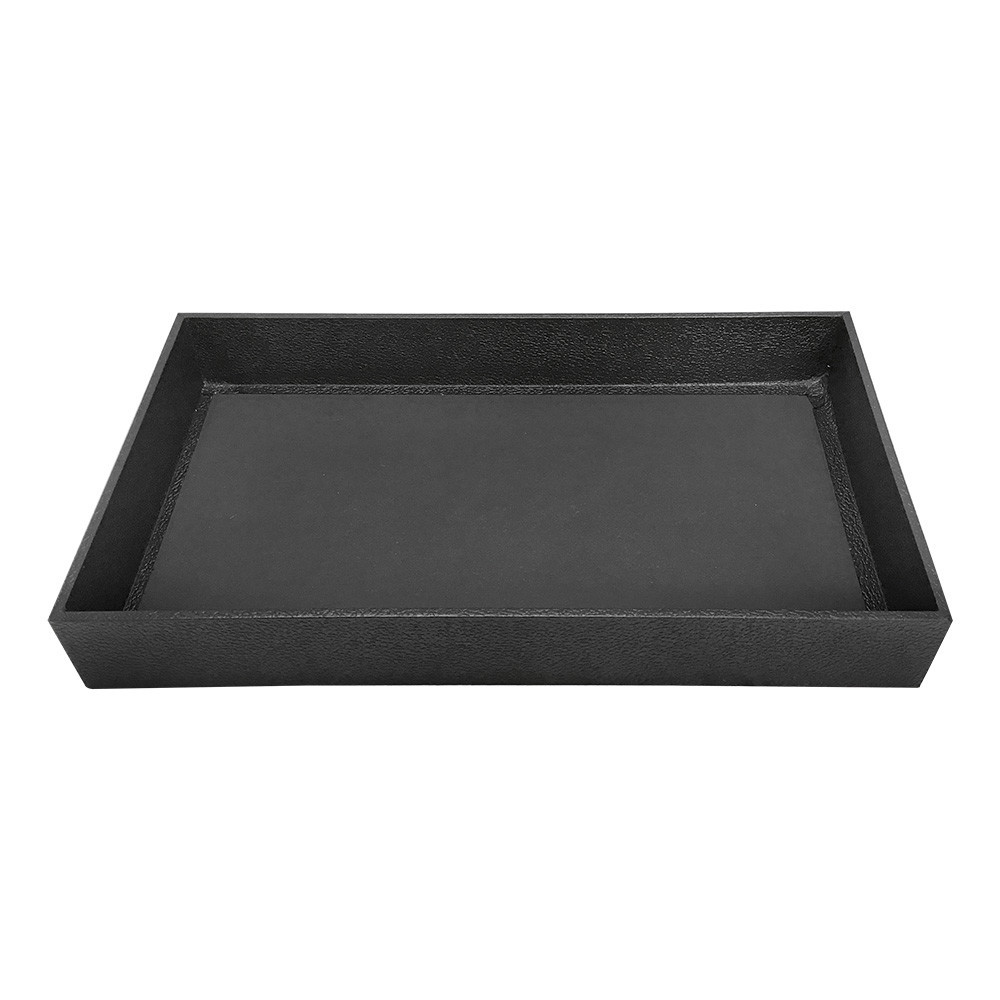Black Stackable Jewelry Organizer Tray 2" Deep Display Case for Rings, Earrings