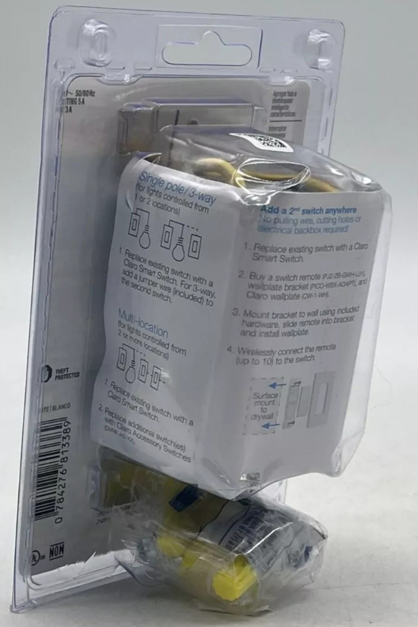 🆕 Lutron CLARO Smart Switch for Caseta, Lighting 5A/ Fan 3A (DVRF-5NS-WH-R) 🆕