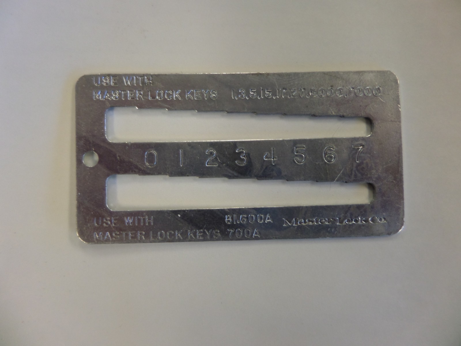 MASTER PADLOCK 0290-0371 KEY GAUGE REKEYING TOOL