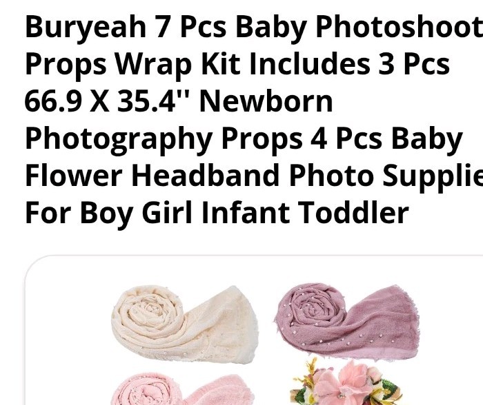 Baby Photo Shoot Props Beautiful Fabric Flower Headbands Pink Cream Lavender 7pc