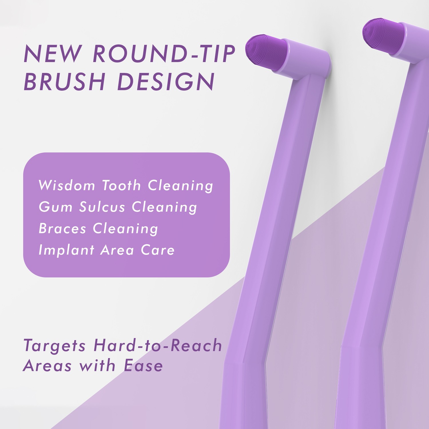 Orthodontic End Tuft Toothbrush with 0.12mm German Bristles – Deep Clean-2 Packs