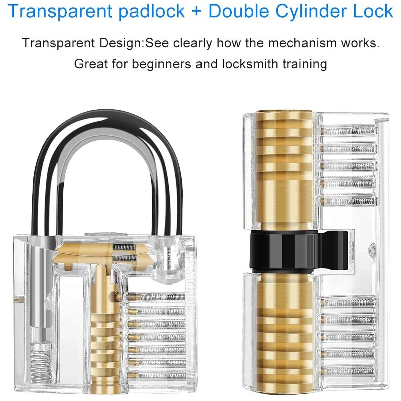 34 Pcs Padlock Unlocking Lock Practice Tool Set for Novice Beginner Locksmith US