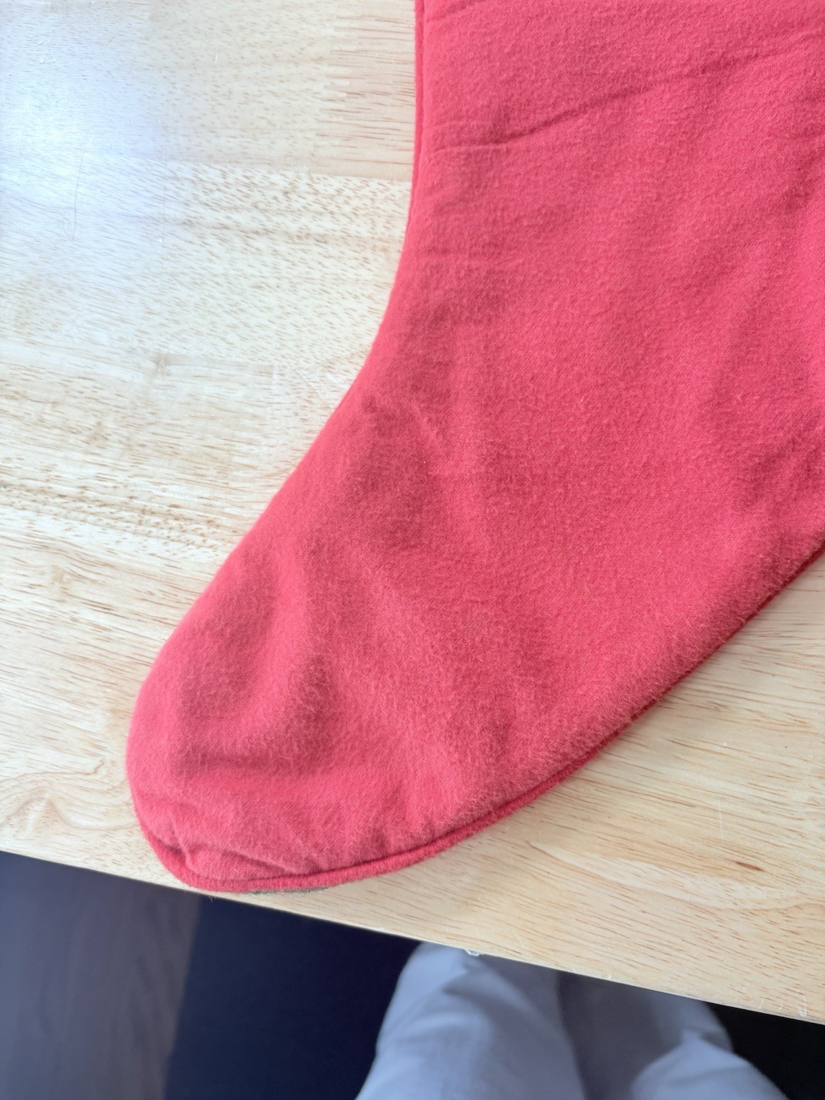 VTG Wool Needlepoint Christmas Stocking Santa Squirrel Bear Presents Felt 22”