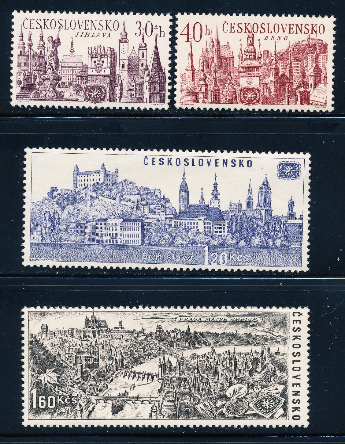 CZECHOSLOVAKIA 1967, TOURISM, ARCHITECTURE SET SCT 1443-46