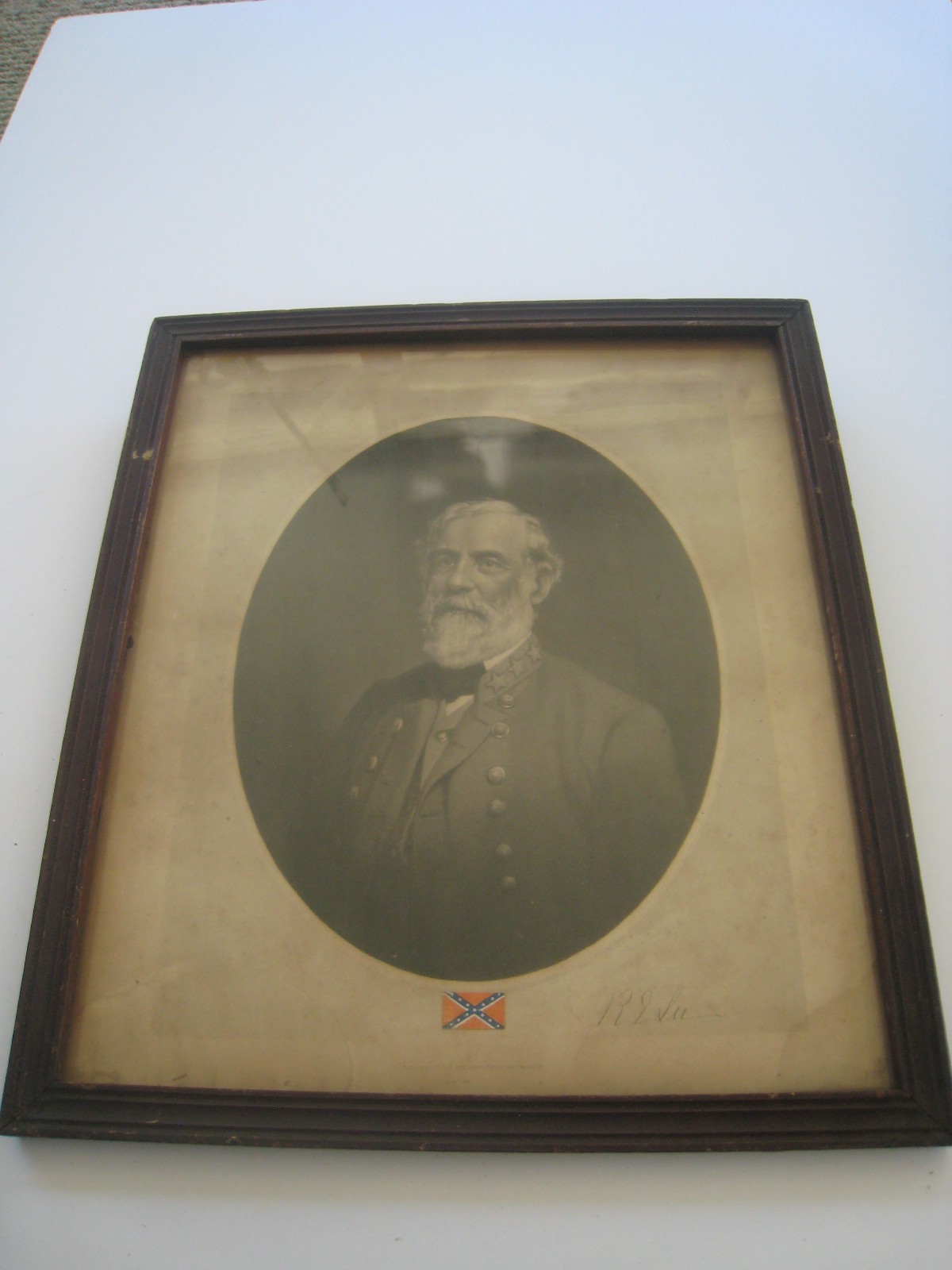 Antique Framed Confederate General Robert E Lee Portrait 19th Century, # 02