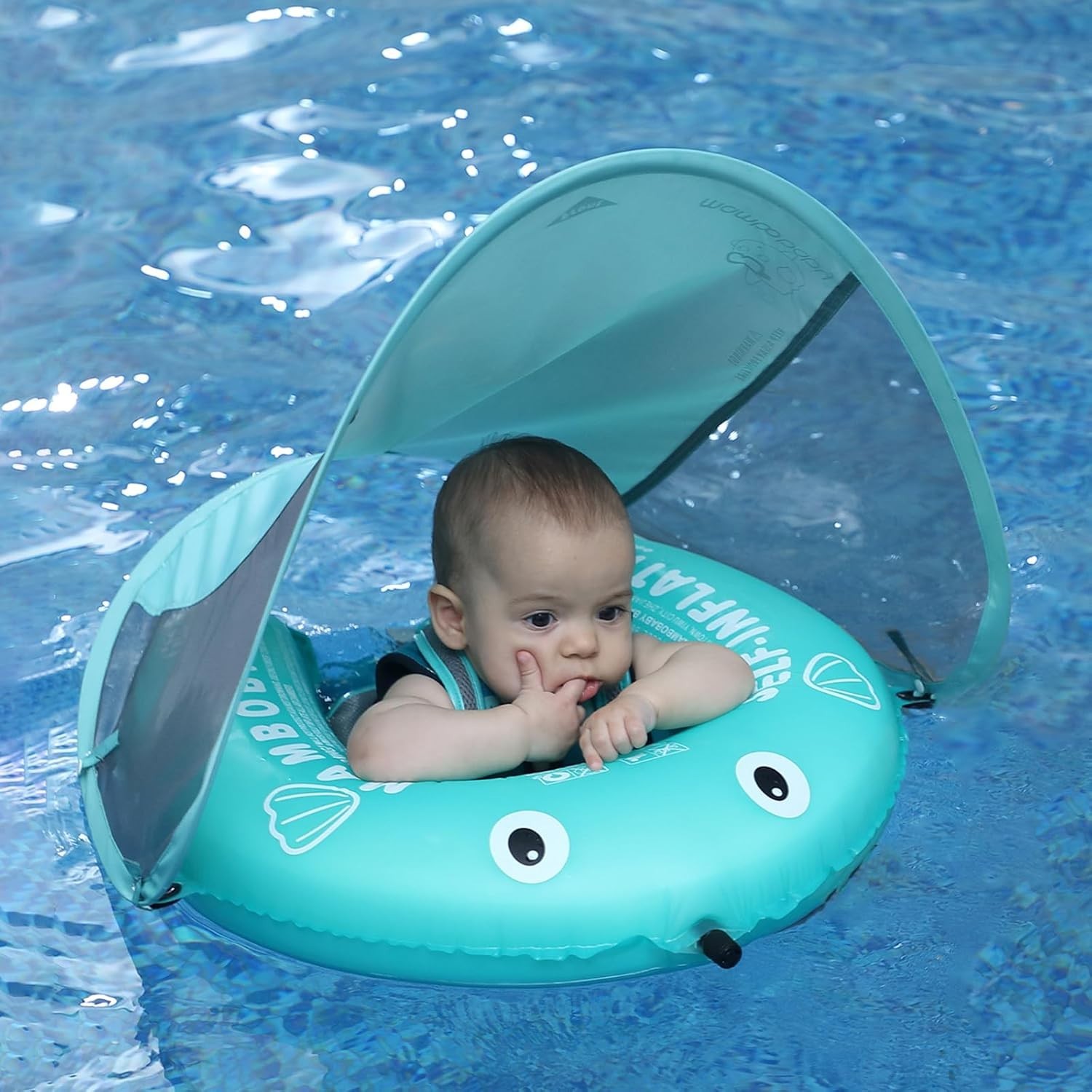 Mambobaby Float Self-Inflating Baby Pool Float Compressible Pool Swim Float