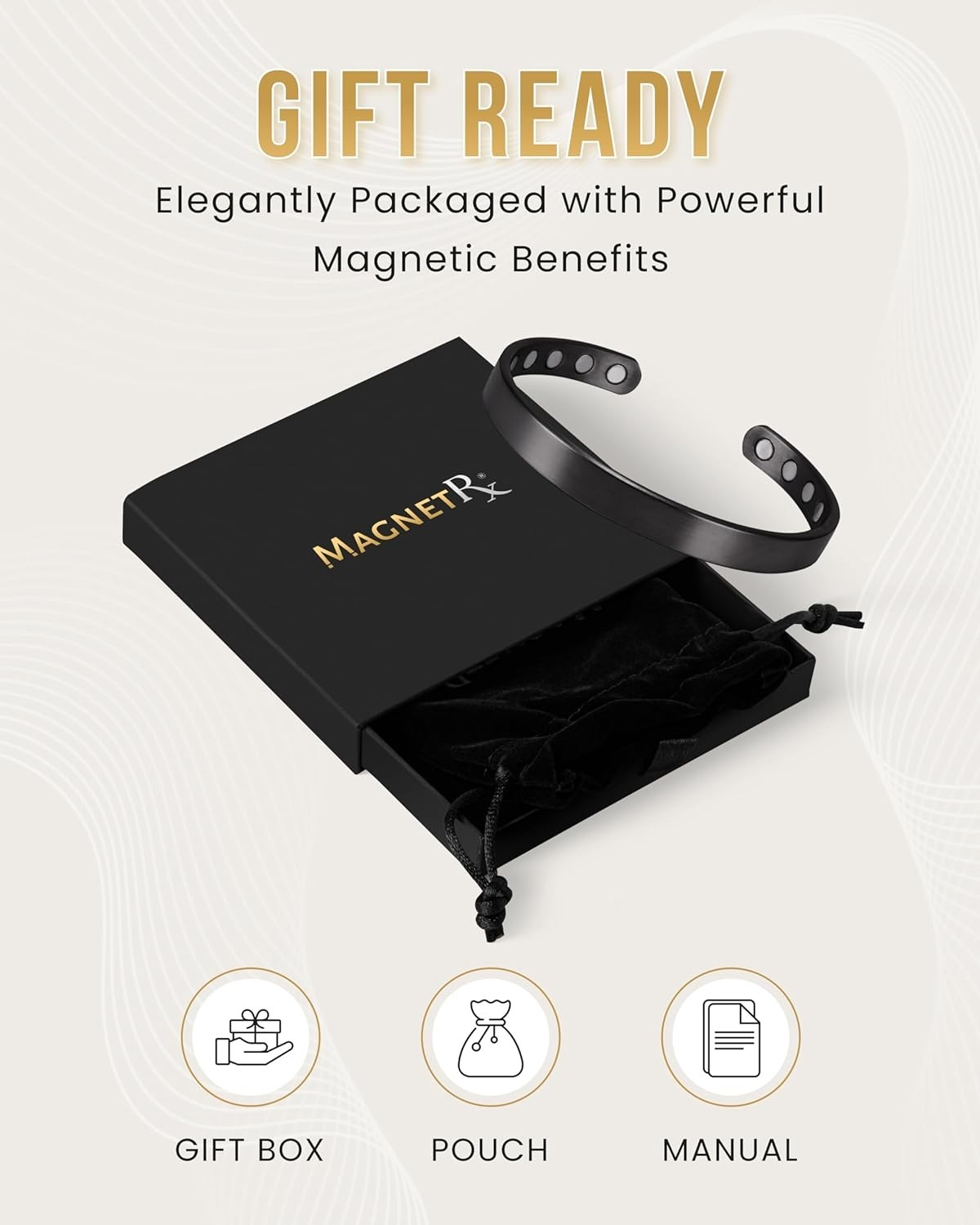 Magnetrx® Copper Magnetic Bracelet Arthritis Pain Therapy Energy Cuff Bangle Uni