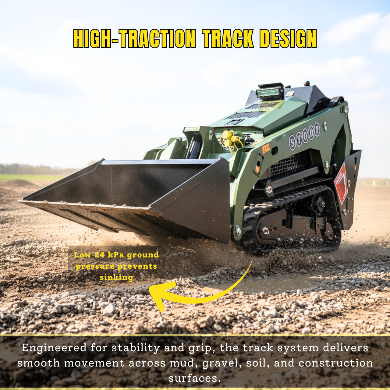 TYPHON Stomp V1000 24HP Kubota D1105 Water-Cool Diesel Skid Steer Pilot Control