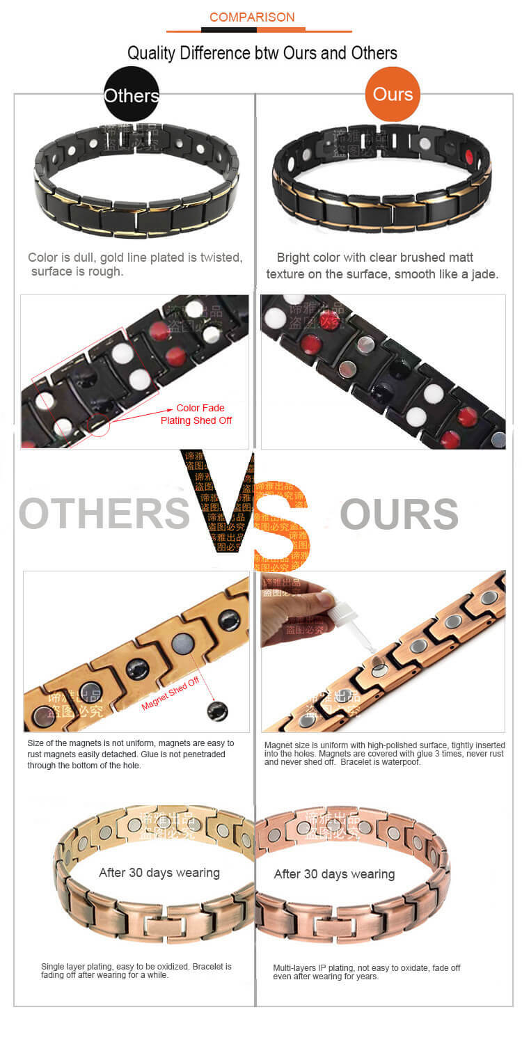 Silver Magnetic Bracelet Enhance Balance Energy Power Joy Perfect Gift Men Women