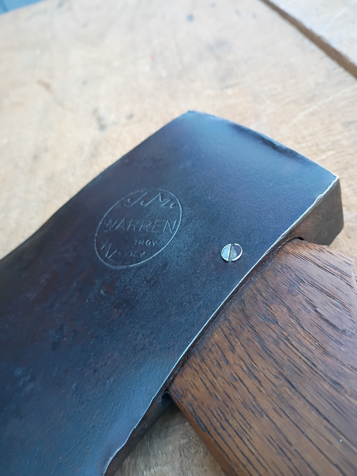 Vintage J.M. Warren Connecticut Pattern Axe Troy NY 4 lbs 2 oz