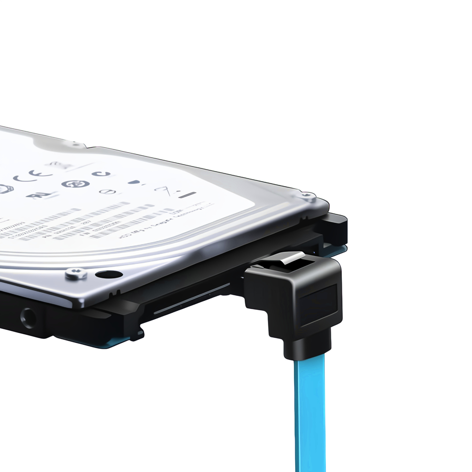 5x 18" SATA 3.0 Cable SATA3 III 6GB/s Right Angle SSD HDD Hard Drive, Blue