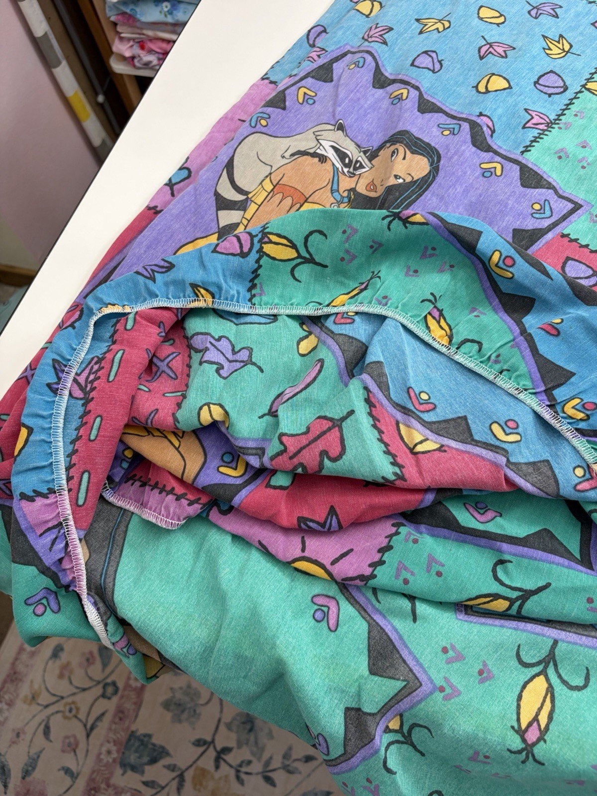 Vintage Disney POCAHONTAS Twin Fitted bed Sheet