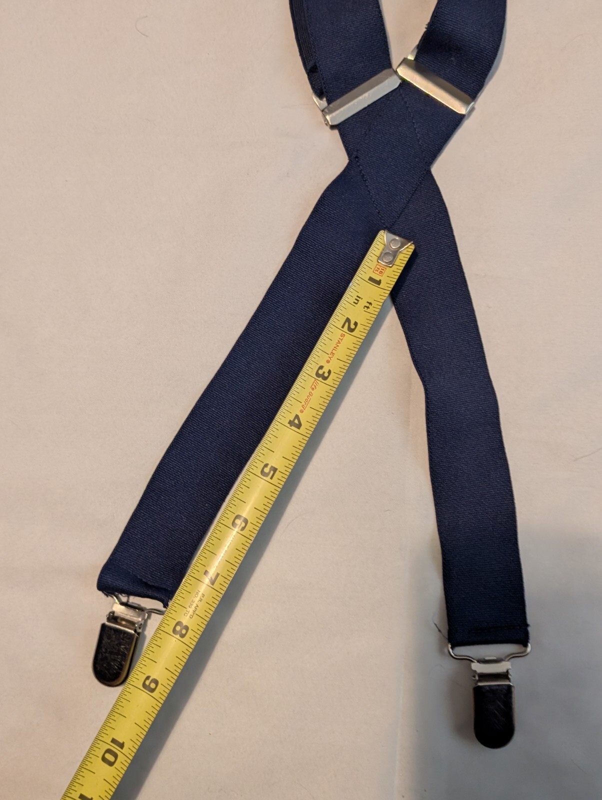 Youth/Teen Front To Back 4 Clip Suspenders Unbranded Navy Blue 1-3/8" Wide