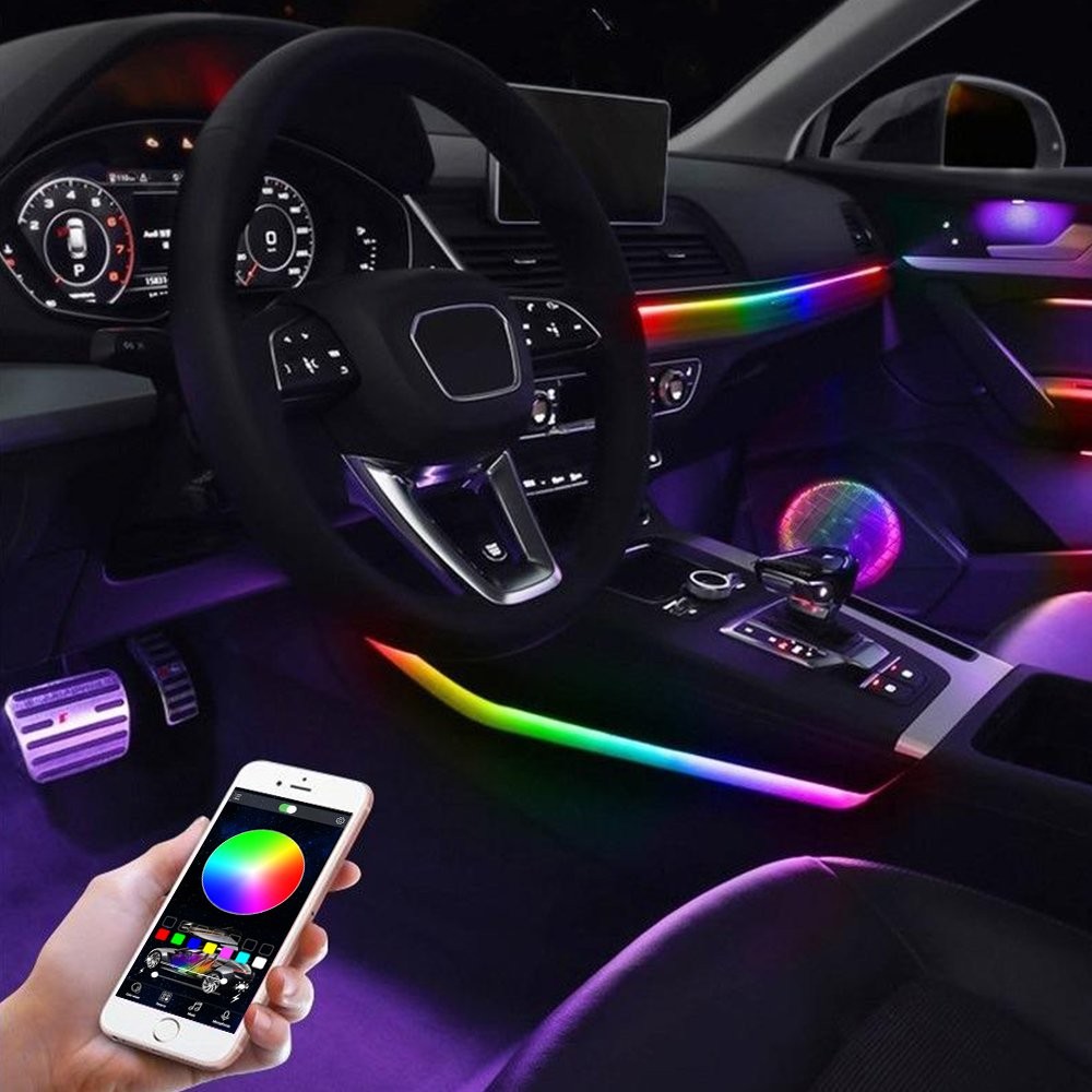 18in1 Car Atmosphere Interior LED Acrylic Guide Fiber Optic Ambient Lights Decor