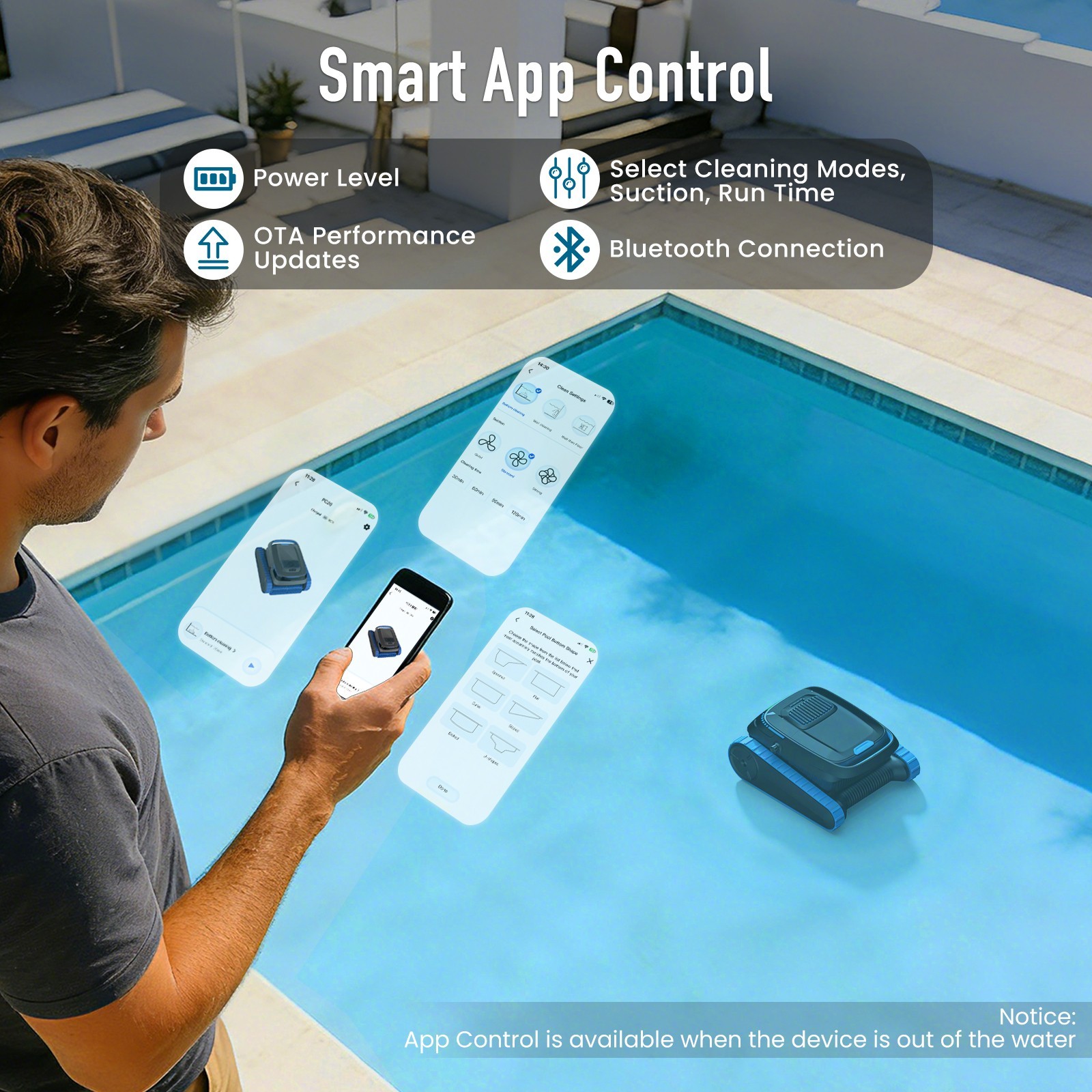 AIRROBO CP40 Cordless Robotic Pool Cleaner for Inground & Above Ground Pool APP