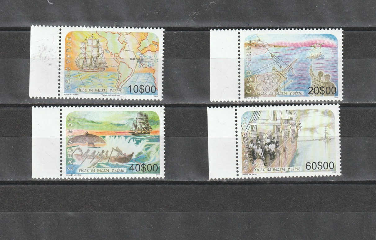 CABO VERDE , 2006, WHALING -I,  4v. ,MNH, RARE!
