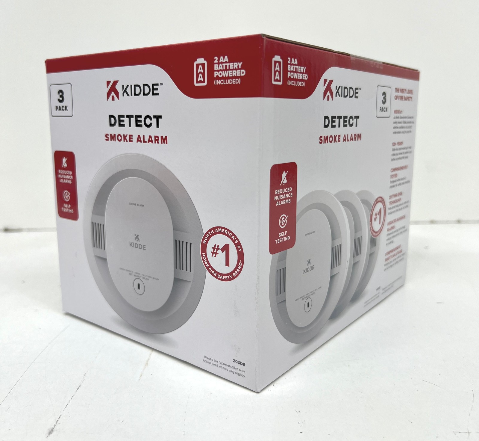 Kidde Battery Powered Smoke Detector With Photo Electric Sensor (3 PACK)