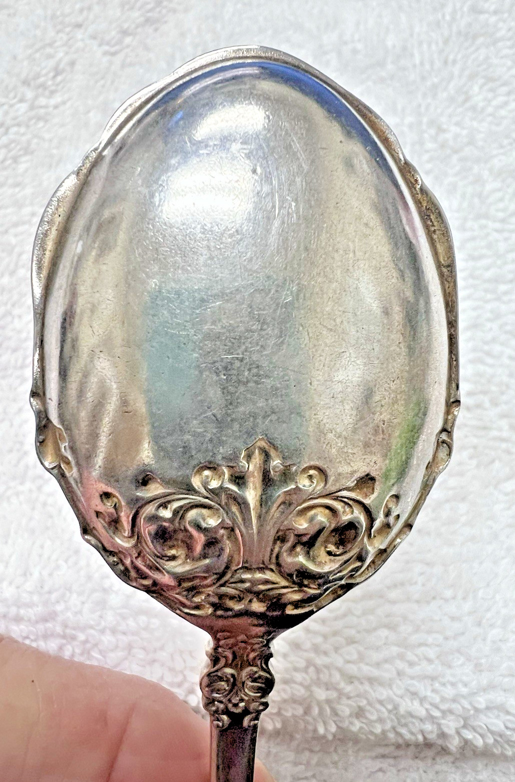 Silverplate Rogers Berkshire c1897 Ornate Fluted Edge Sugar Spoon 6" No Monogram