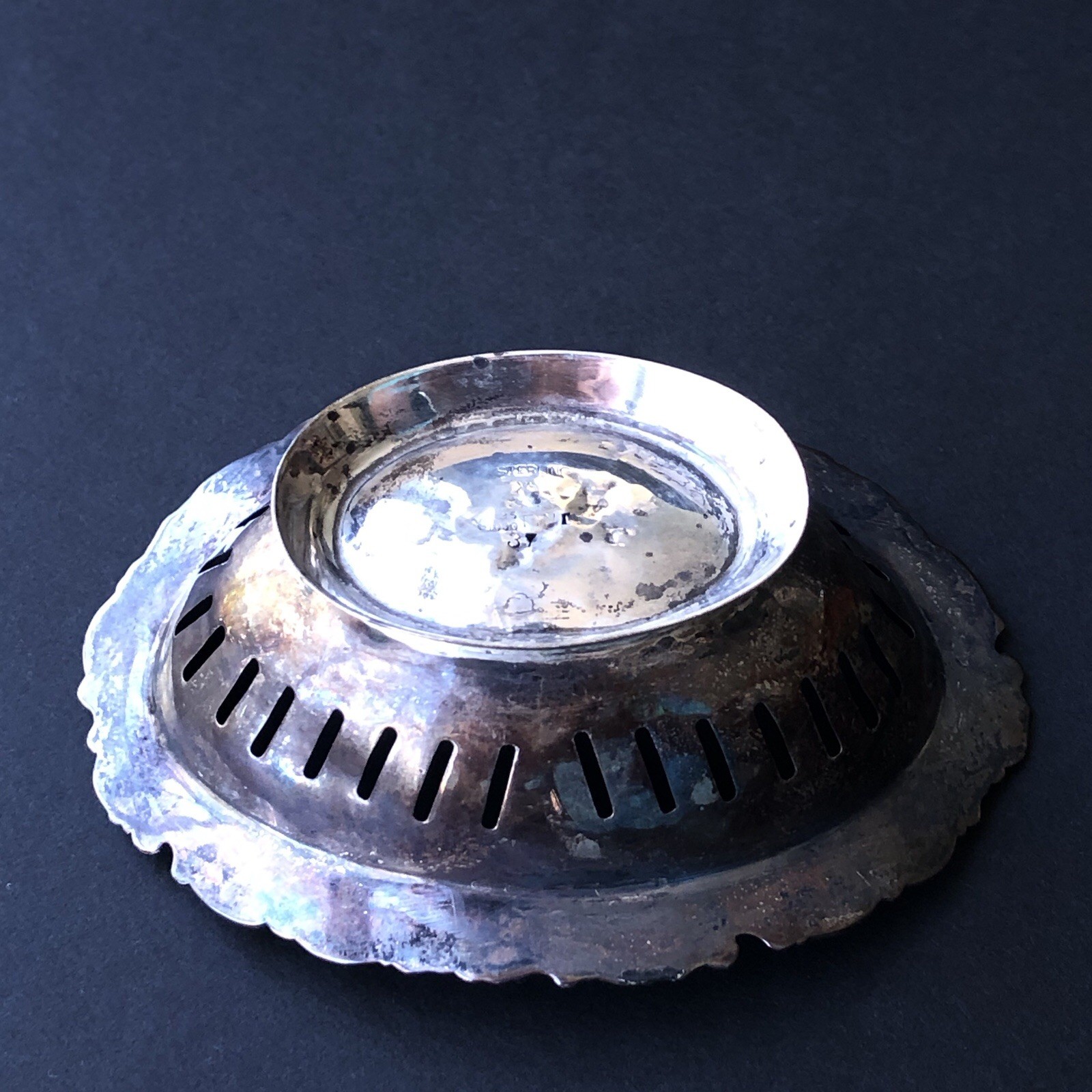 Antique Mauser Sterling Silver Reticulated Bowl Dish 925/1000, 3 5/8" x 2 5/8"