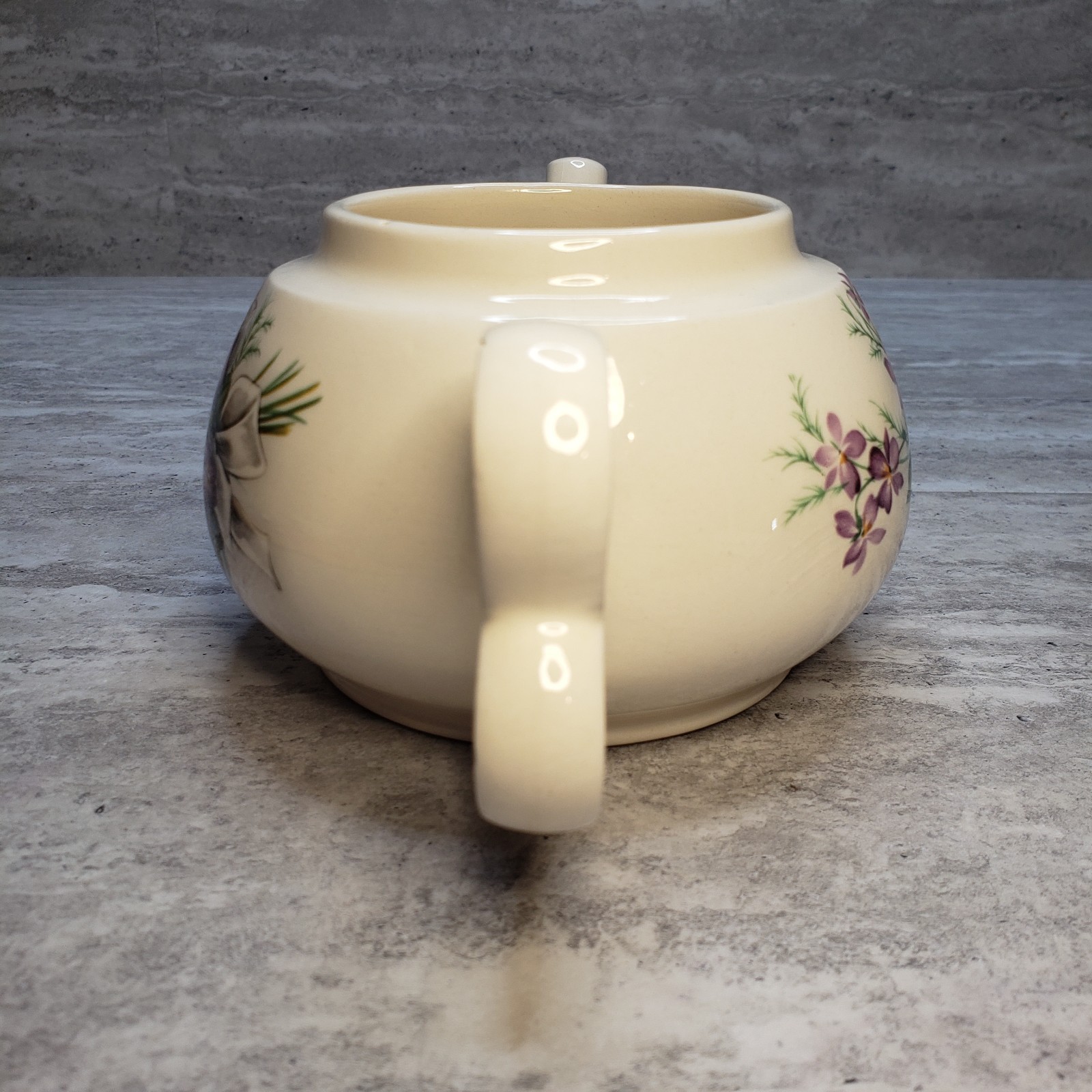 Floral Teacup and Teapot Set with Unique Handle