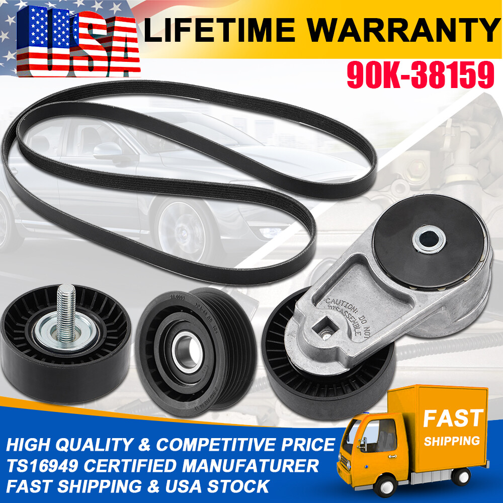 90K-39282D Drive Serpentine Belt Tensioner Idler Pulley Kit For Chrysler Dodge