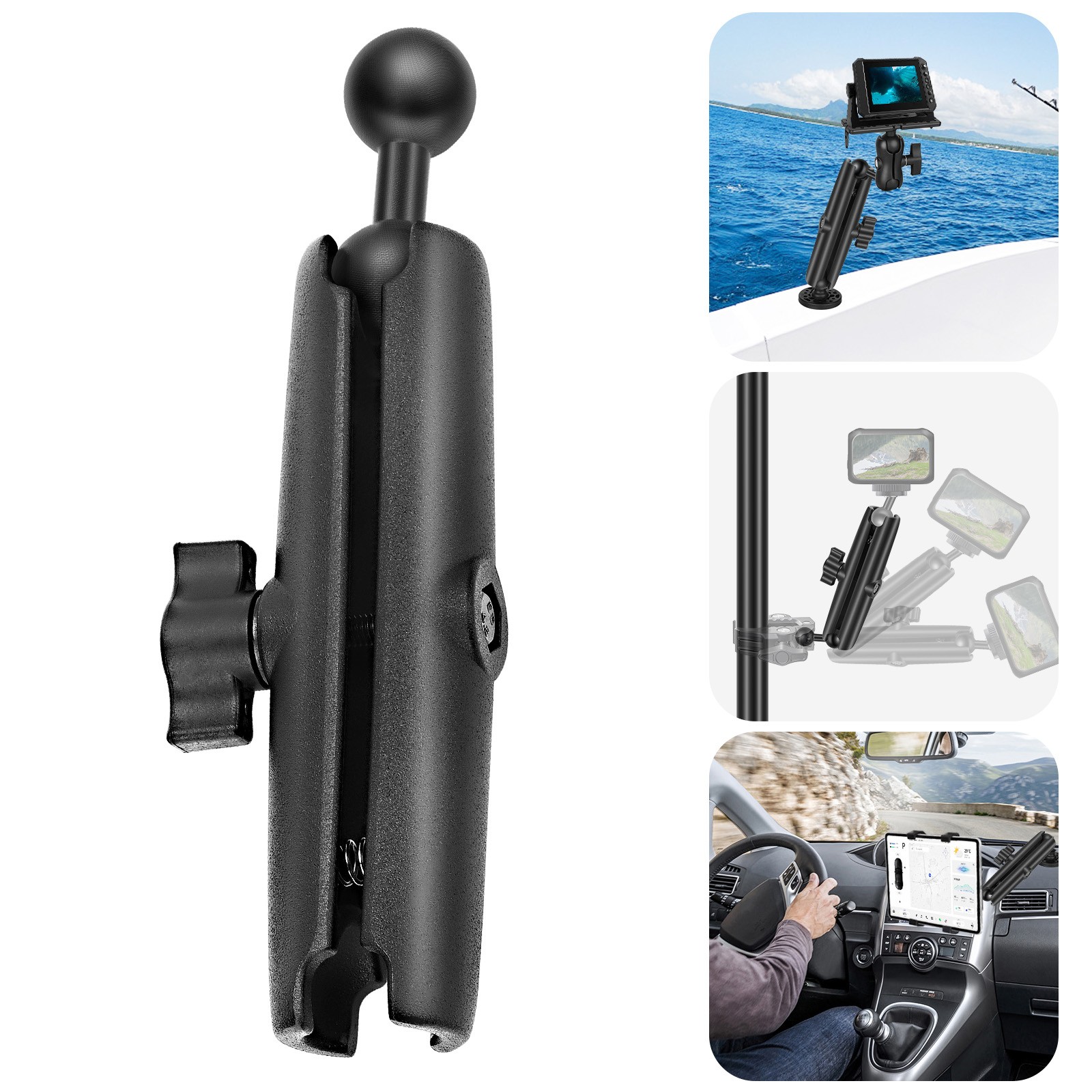 1" Ball Adapter Double Socket Arm for RAM B, Phone Tablet Mount Extension 7.48"