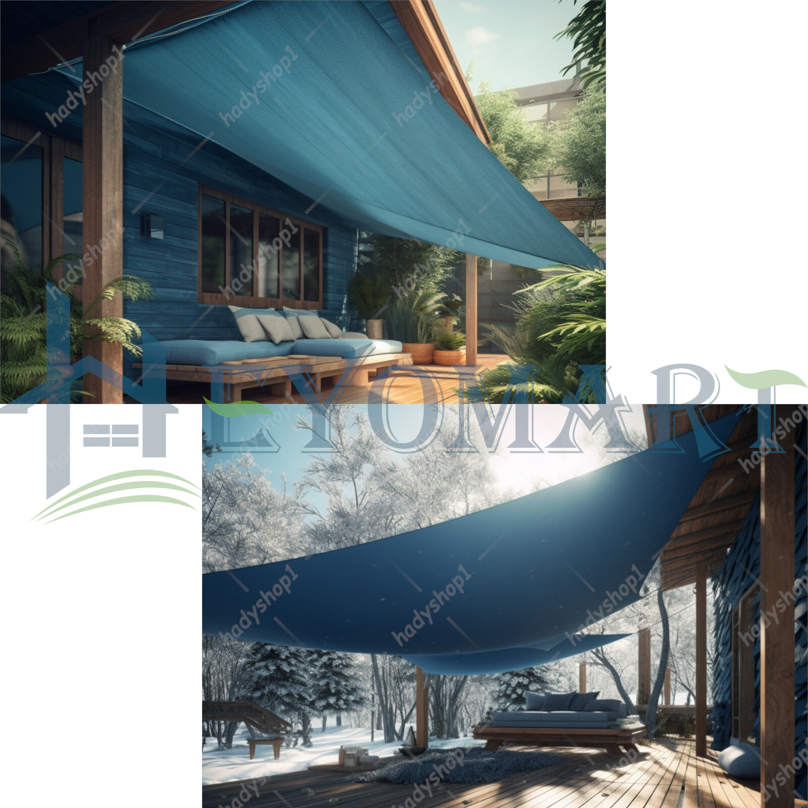 Waterproof Shade Sail Patio Awning Sun Canopy Cover, New