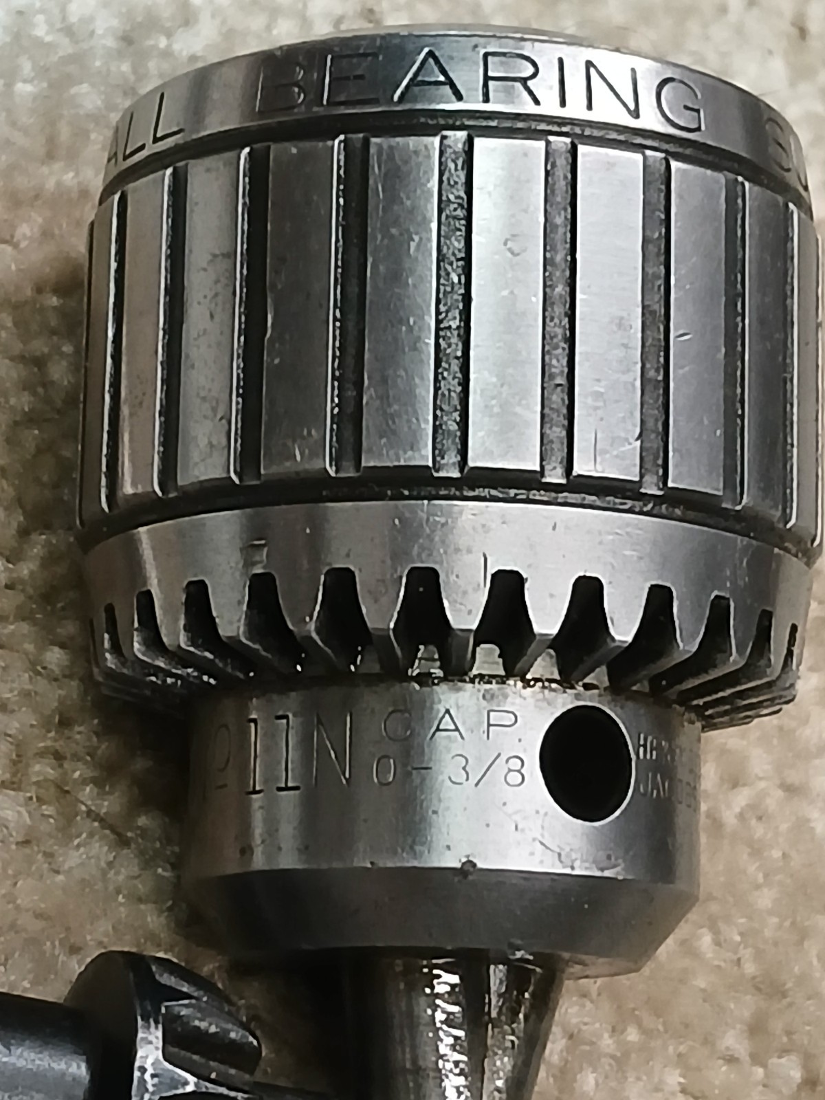JACOBS 11N BALL BEARING SUPER DRILL CHUCK 0-3/8" 0-10mm CAP JACOBS TAPER #2 JT2