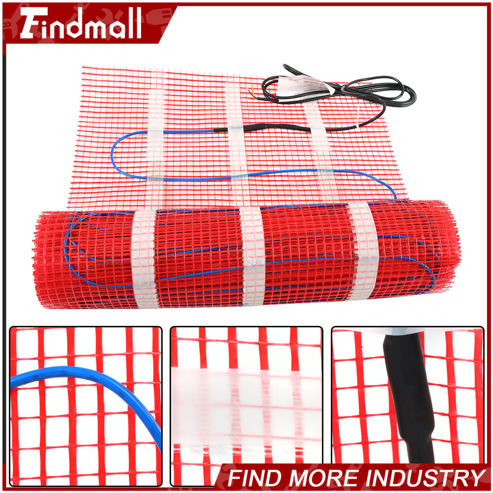 Electric Floor Heat Mat Kit (10-100sqft), 120V Underfloor Radiant Heating System