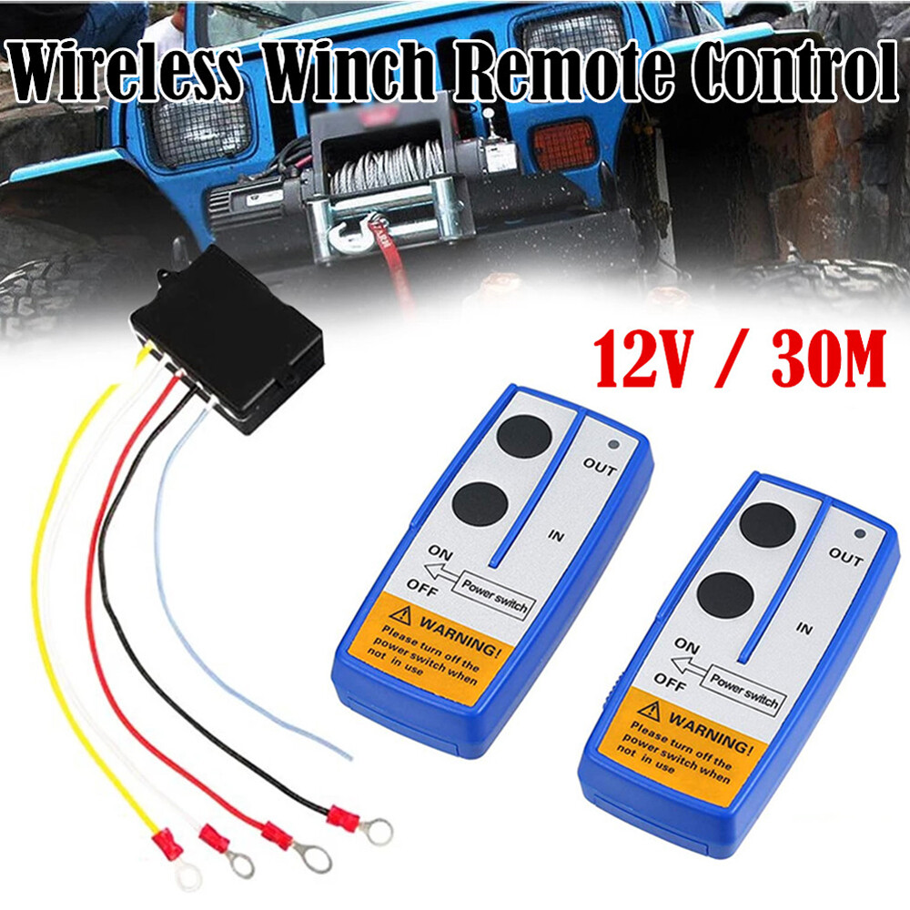 Wireless Winch Remote Control Kit 12V Receiver 150ft Twin Switch Handset Easy