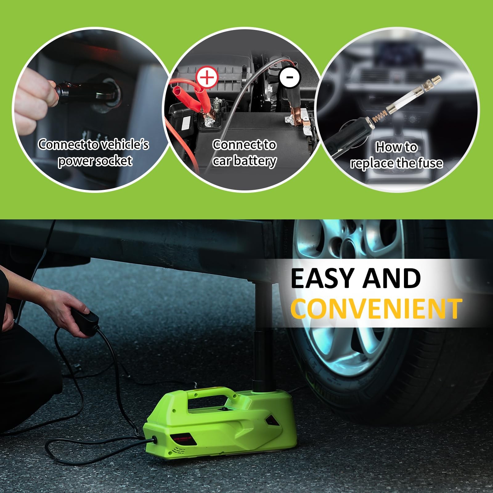 Gato Hidraulico Electrico 12V 5 Toneladas Elevador Hidráulico Para Carro Autos