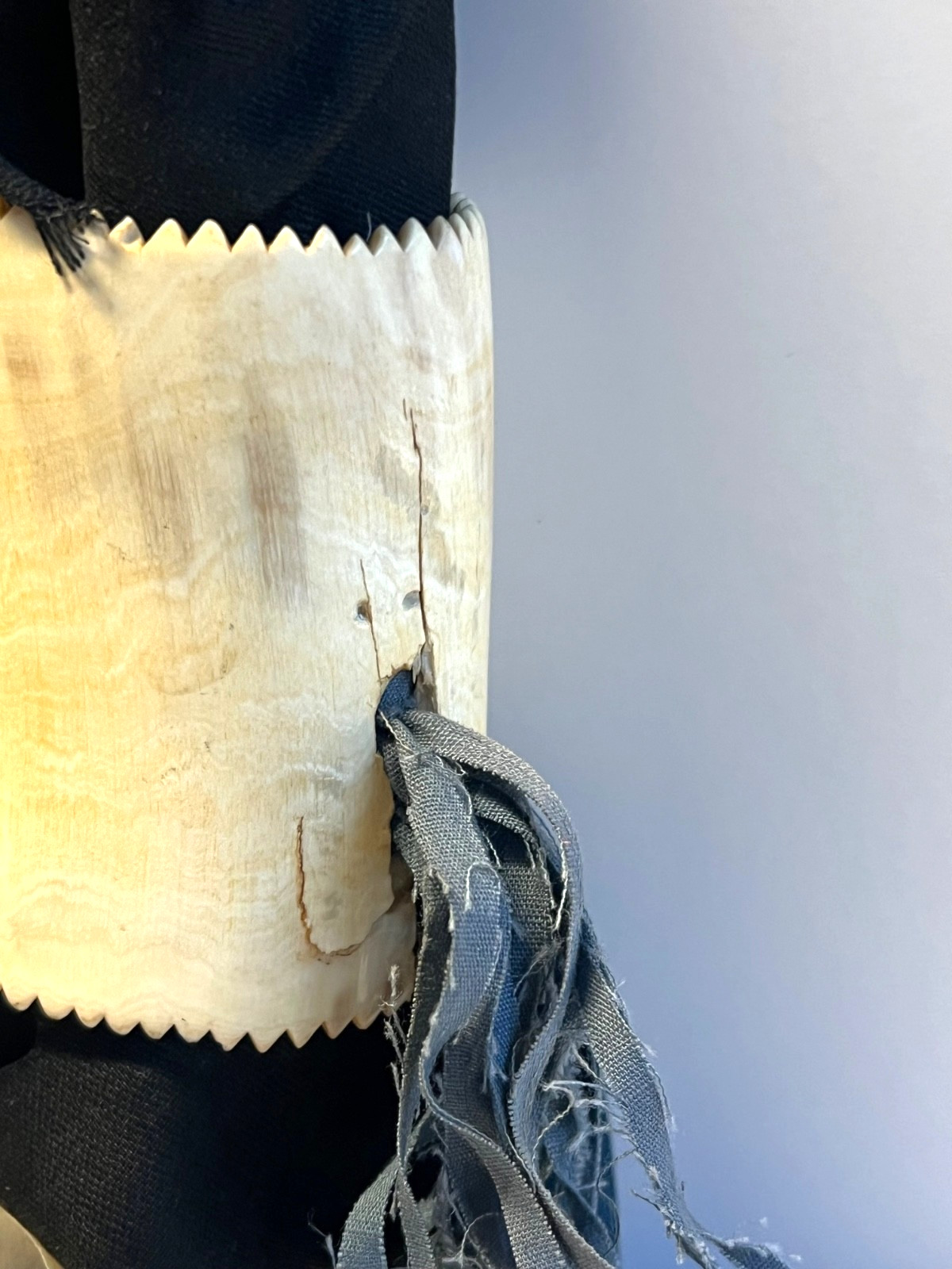 Original Native American Apache Indian Carved Ceremonial Dance Bracelet; Papers