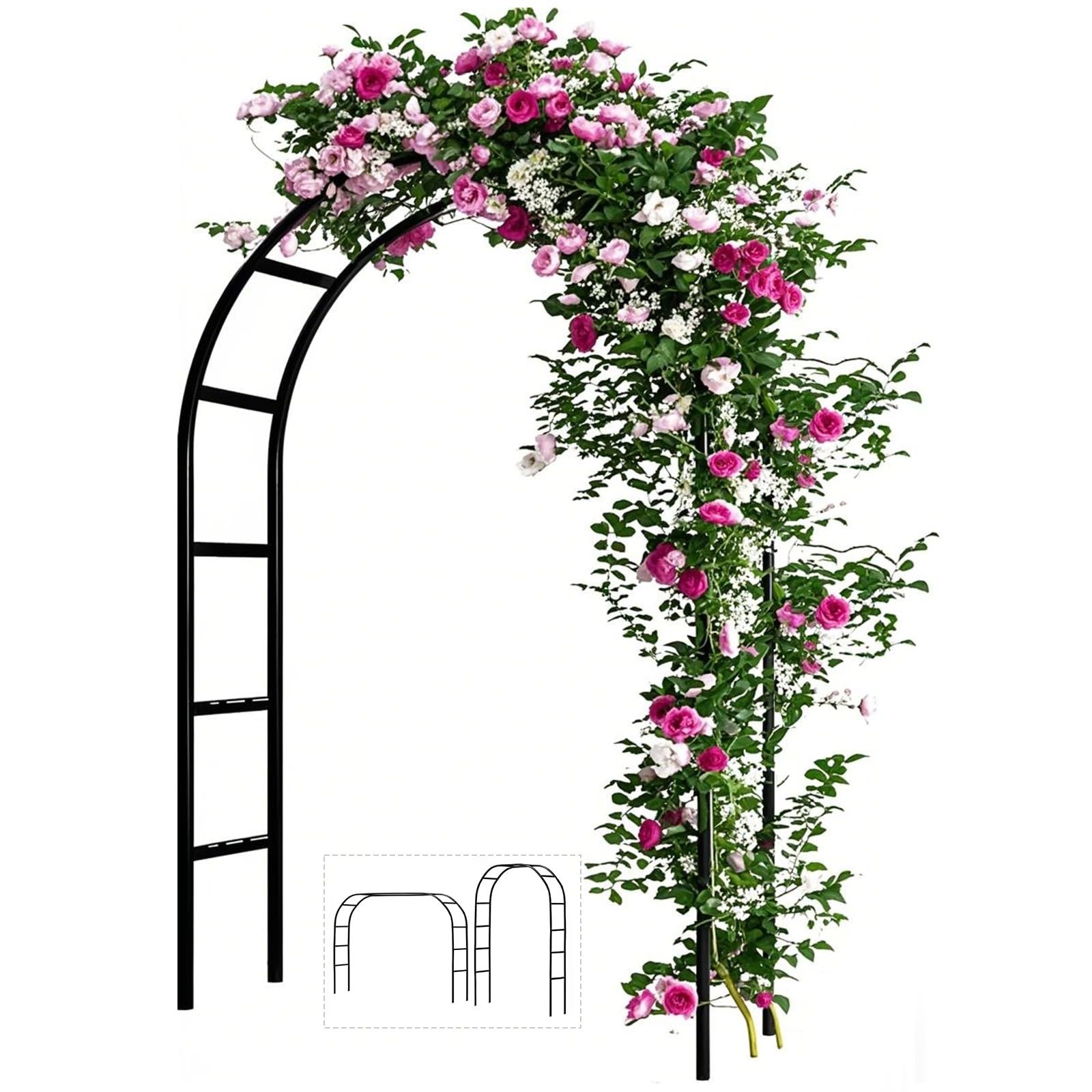 7.8ft Garden Arch Trellis for Climbing Plants, Metal Arch Frame, Pumpkin Arch