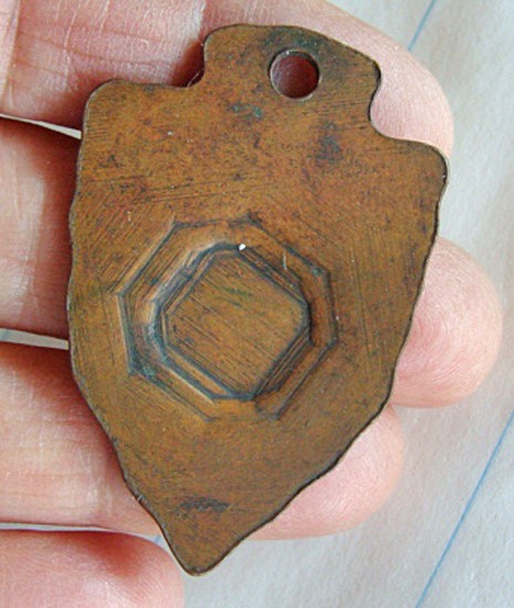 SOUVENIR FOB INDIAN ARROWHEAD ... RENO NEVADA 1920s