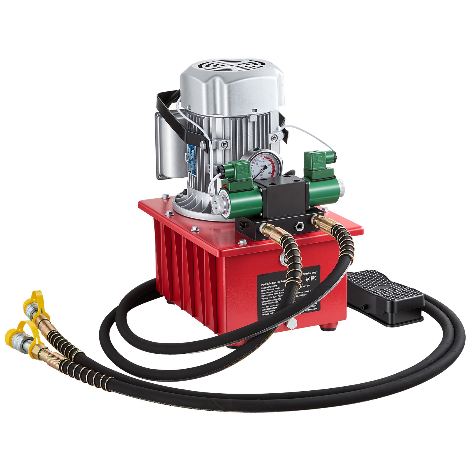 Uimoso Electric Hydraulic Pump 750W 10000 PSI Dual Acting Solenoid Valve Pedal