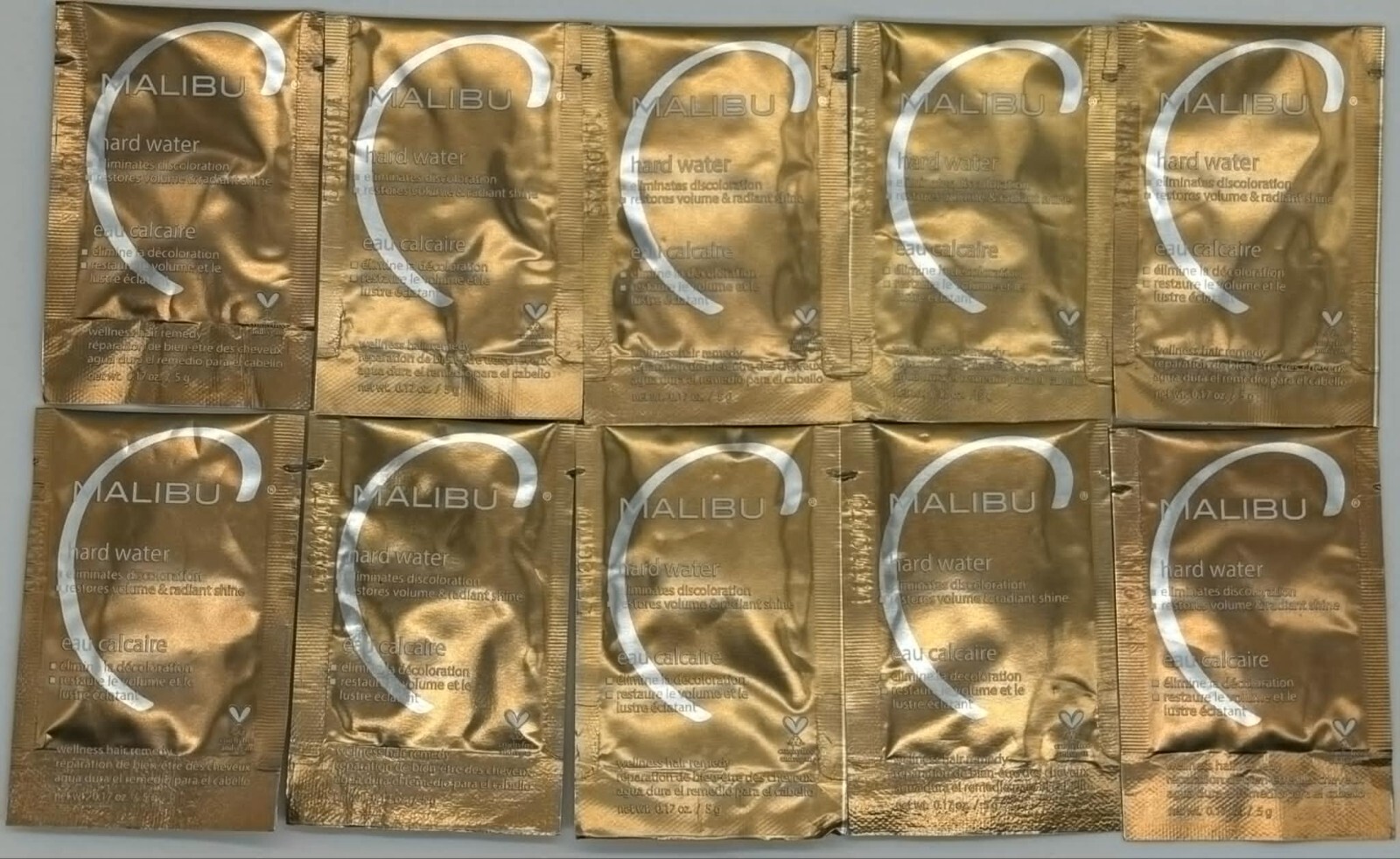 10PK Malibu C Hard Water Wellness Hair Remedy ~ 0.17 FL OZ EACH ~ NEW ~ FASTSHIP