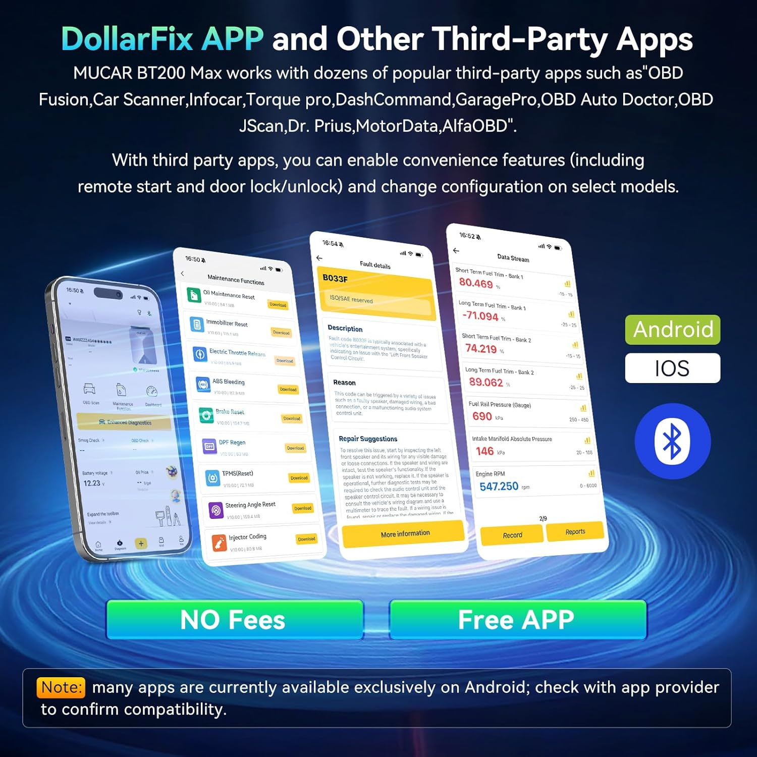 2026 Newest MUCAR BT200 MAX AI-Assisted Bluetooth Automative Code Reader Scanner