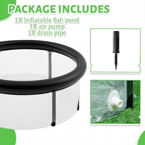 Pop up Pond, 27.6 x 11.81 Inch Pop up Inflatable Pond Kit Outdoor Indoor