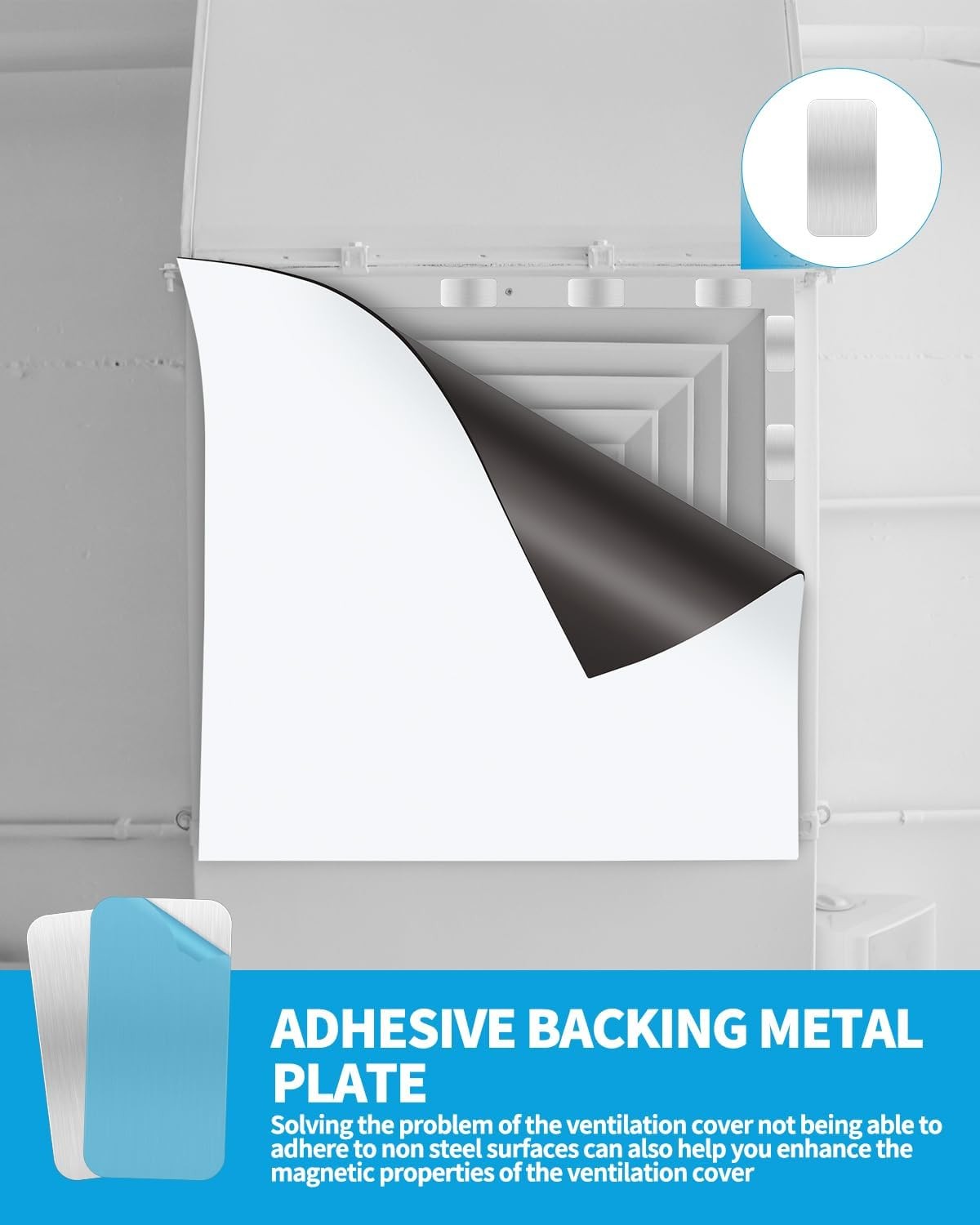 24 Pack Adhesive Metal Plates for Magnetic Mount, 2.3x1.1in Metal Strips for Mag